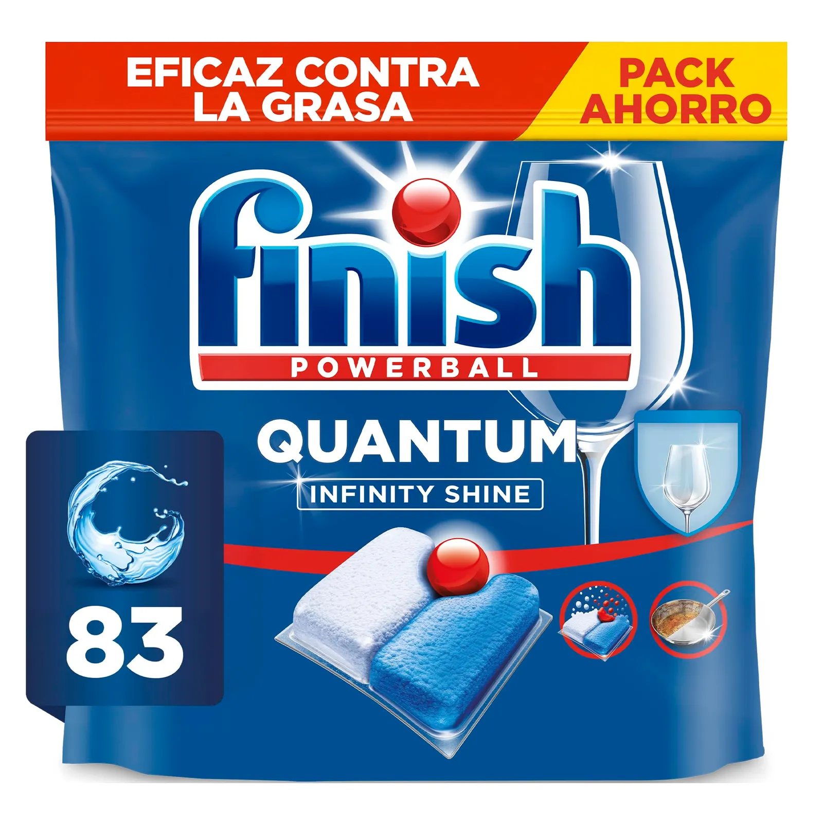 Finish Powerball Quantum Infinity Shine Pastillas Lavavajillas, 83 uds