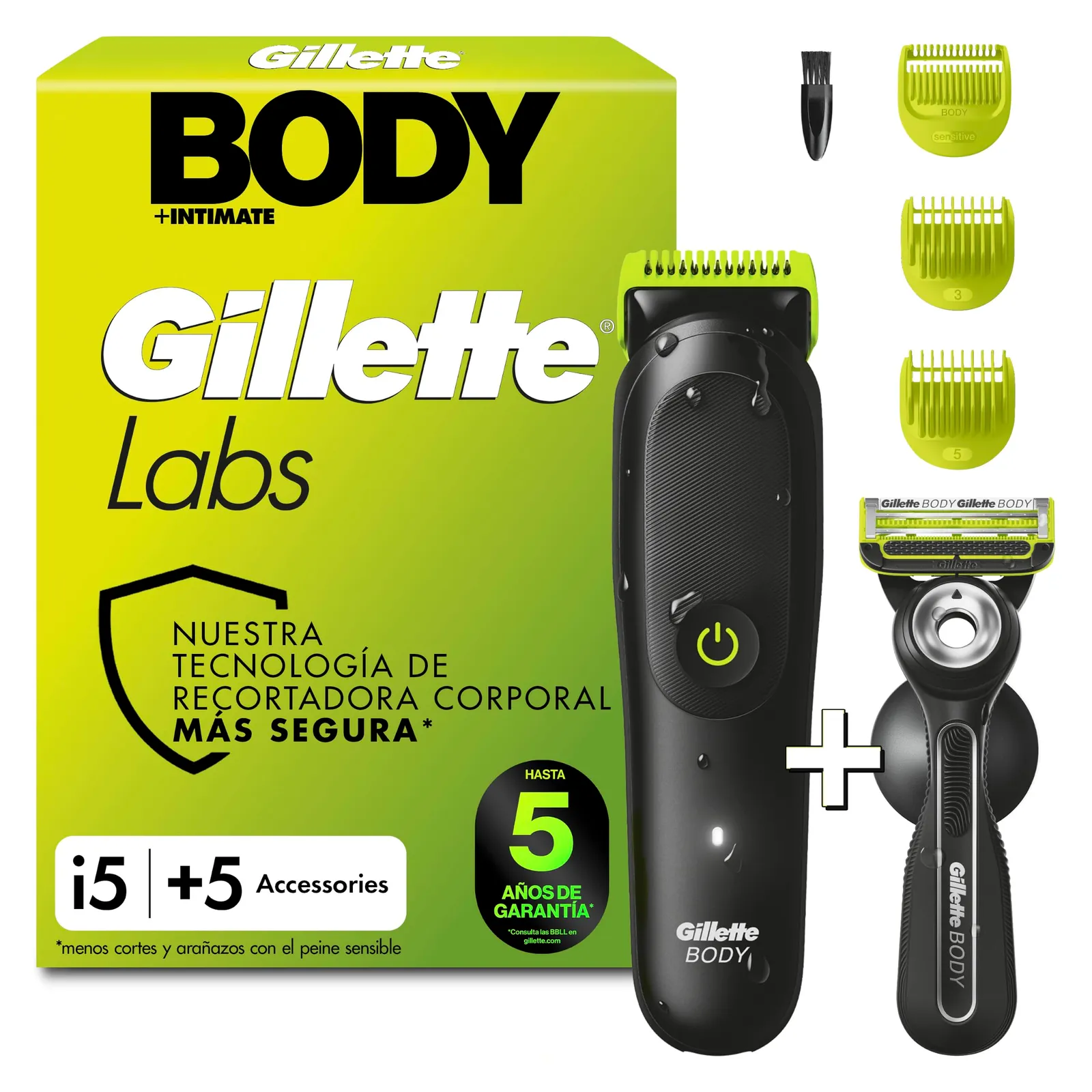 Gillette i5 Body Recortadora + Maquinilla de Afeitar Corporal