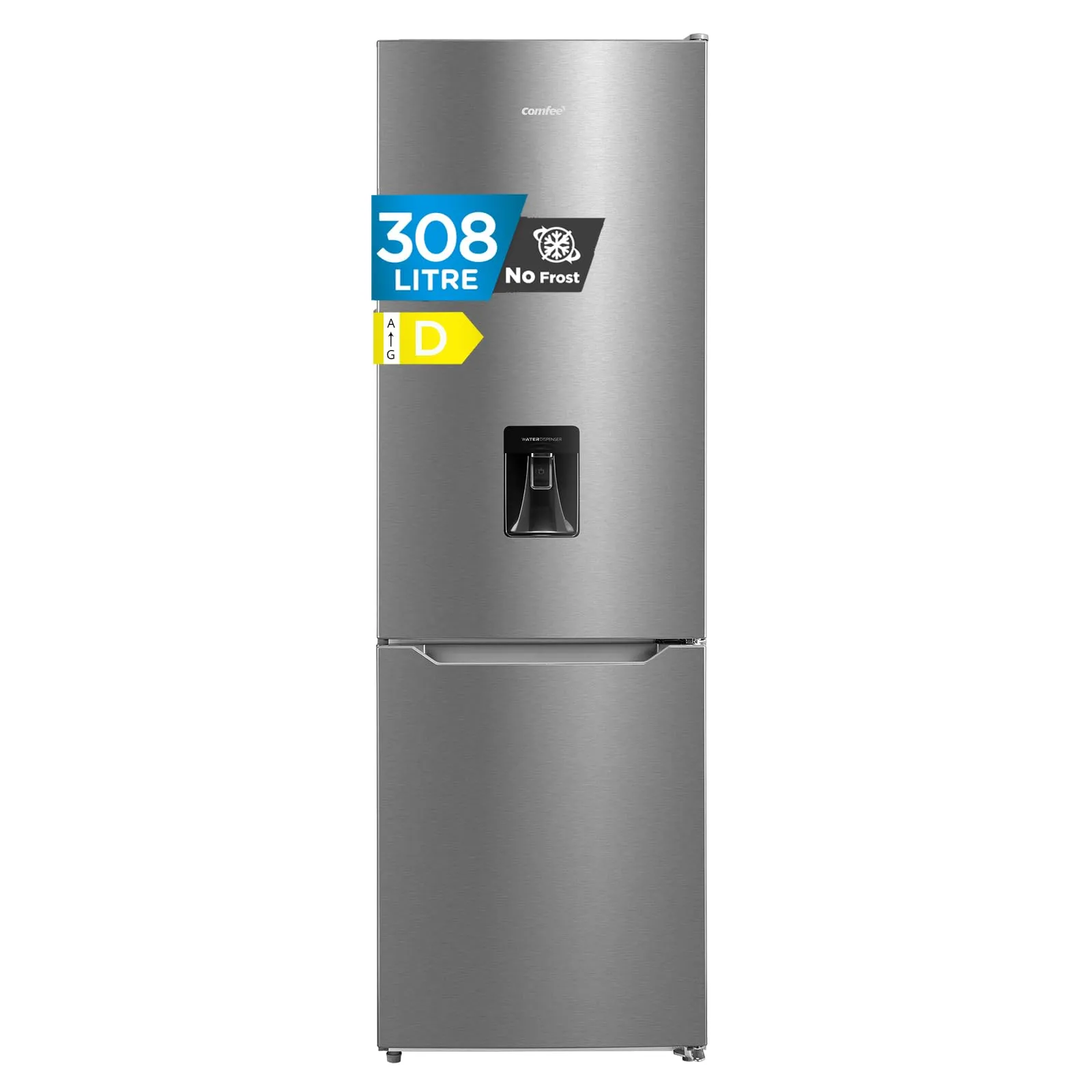 Comfee Frigorífico Combinado 308L con Dispensador de Agua