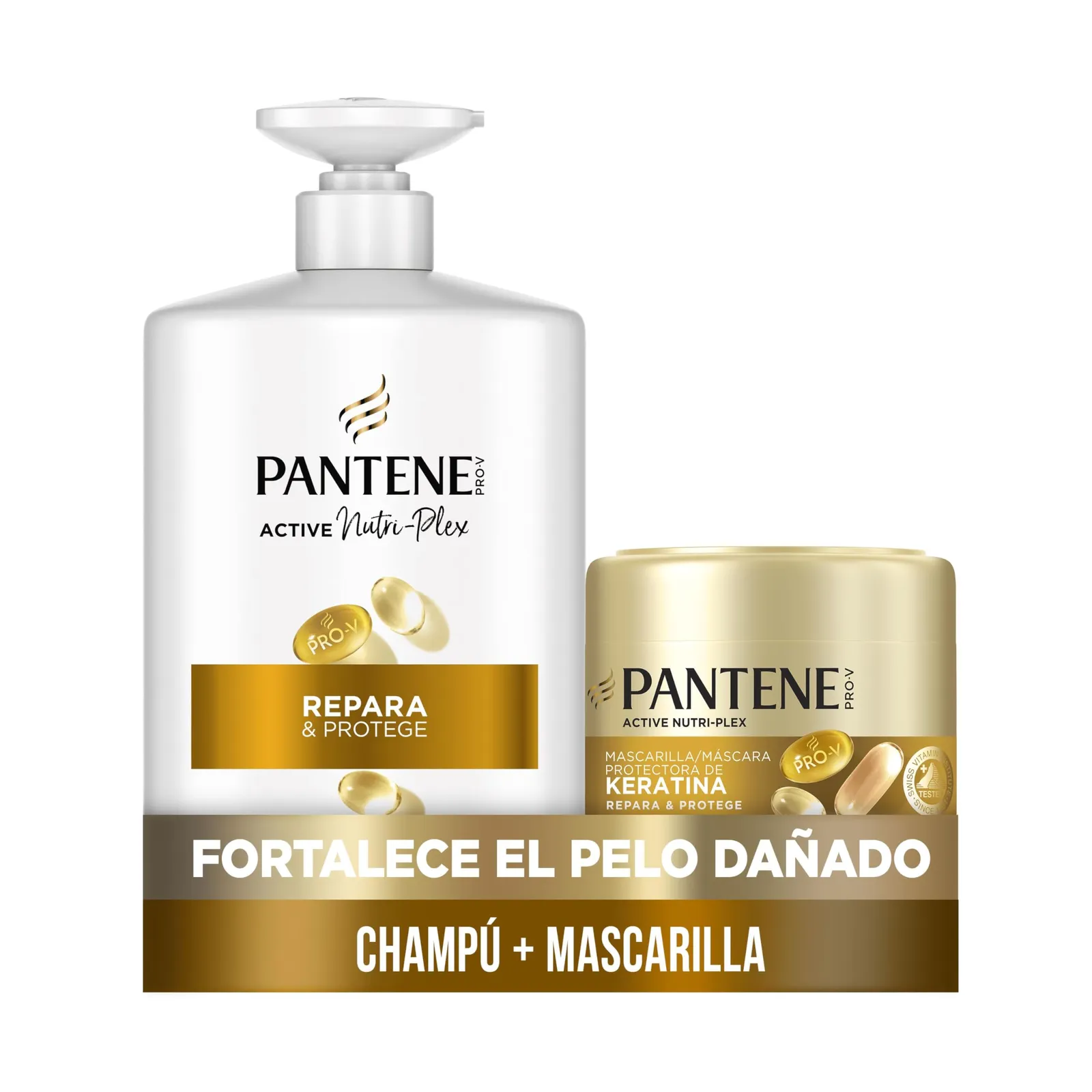 Pack Pantene Pro-V Champú 1L Repara + Mascarilla Keratina 500ml