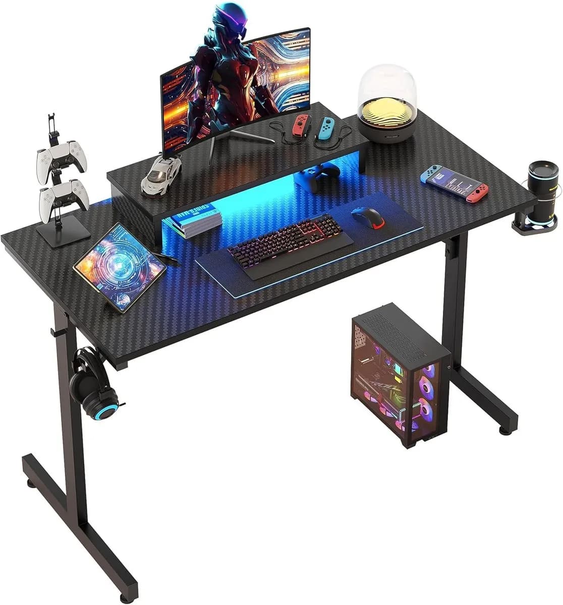 Escritorio Gaming 106.6cm con LED y Soporte para Monitor (varias tallas)