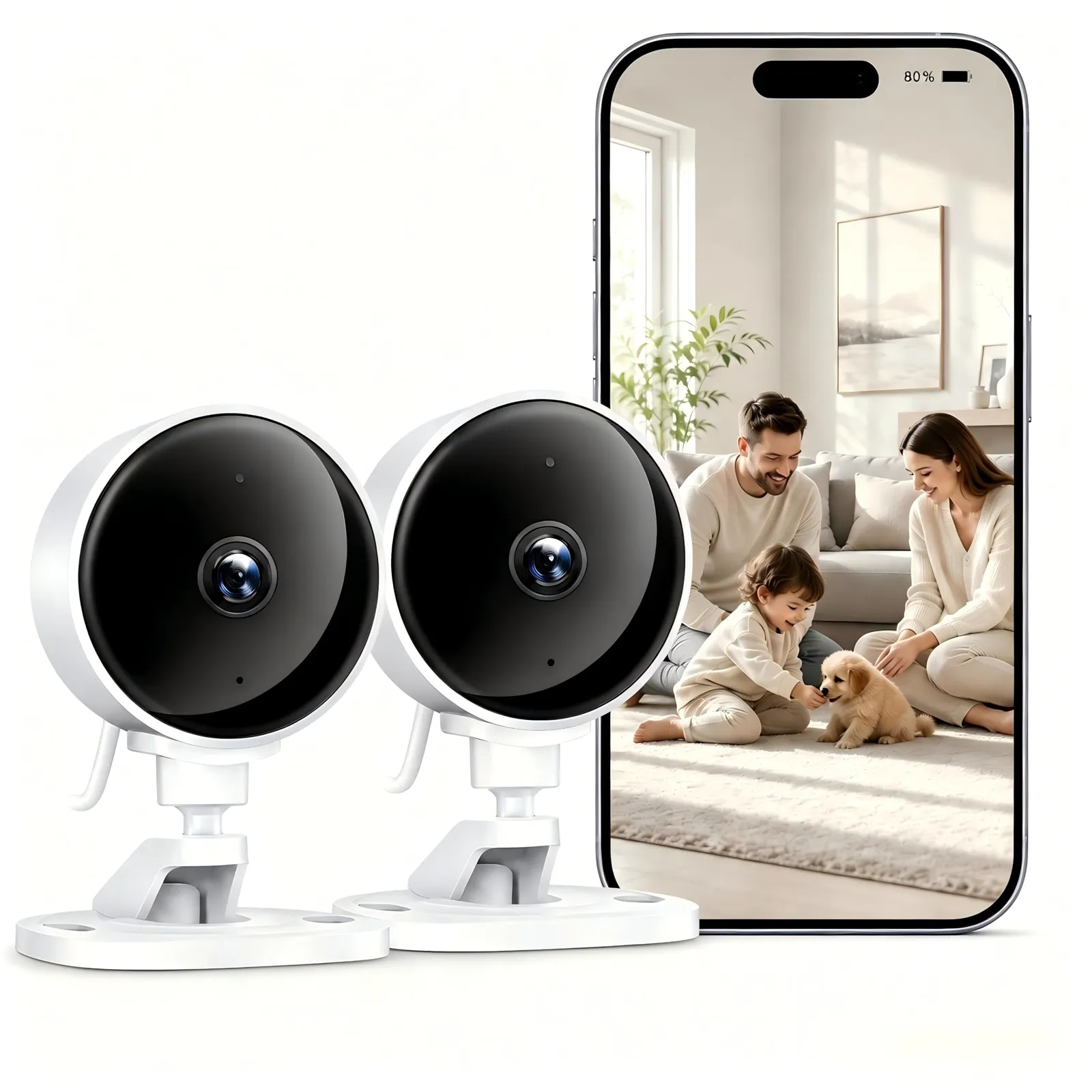 Pack 2 Cámaras Vigilancia WiFi Wolfang 1080P Interior