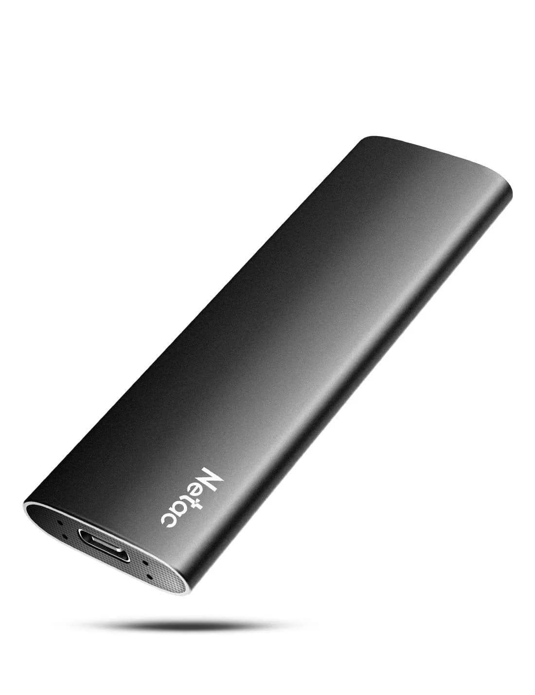 Netac SSD Externo 1TB USB 3.2 Tipo-C Gen 2 Portátil, Negro