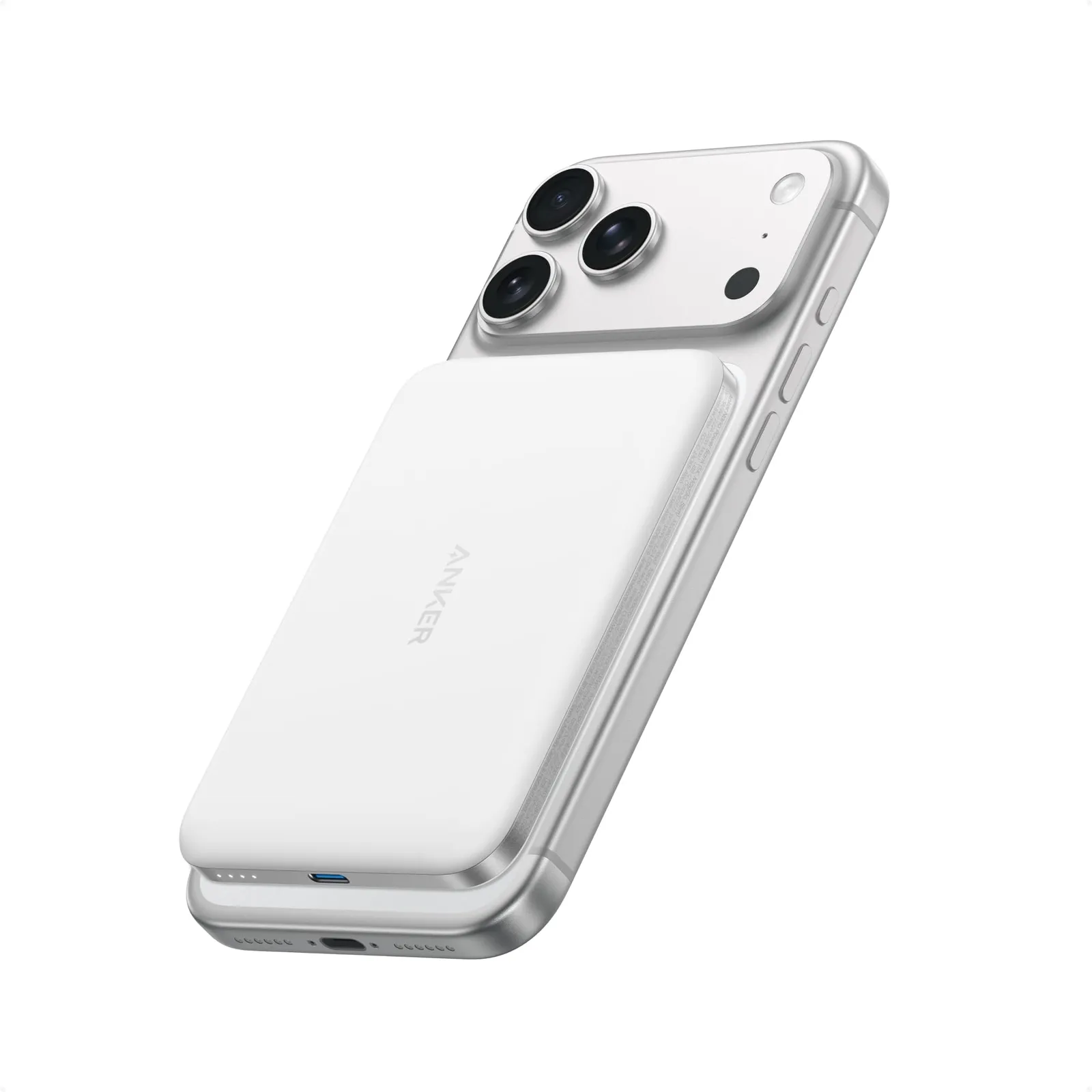 Anker Nano Power Bank 5000 mAh Qi2 15W Magsafe Ultradelgada Blanca para iPhone