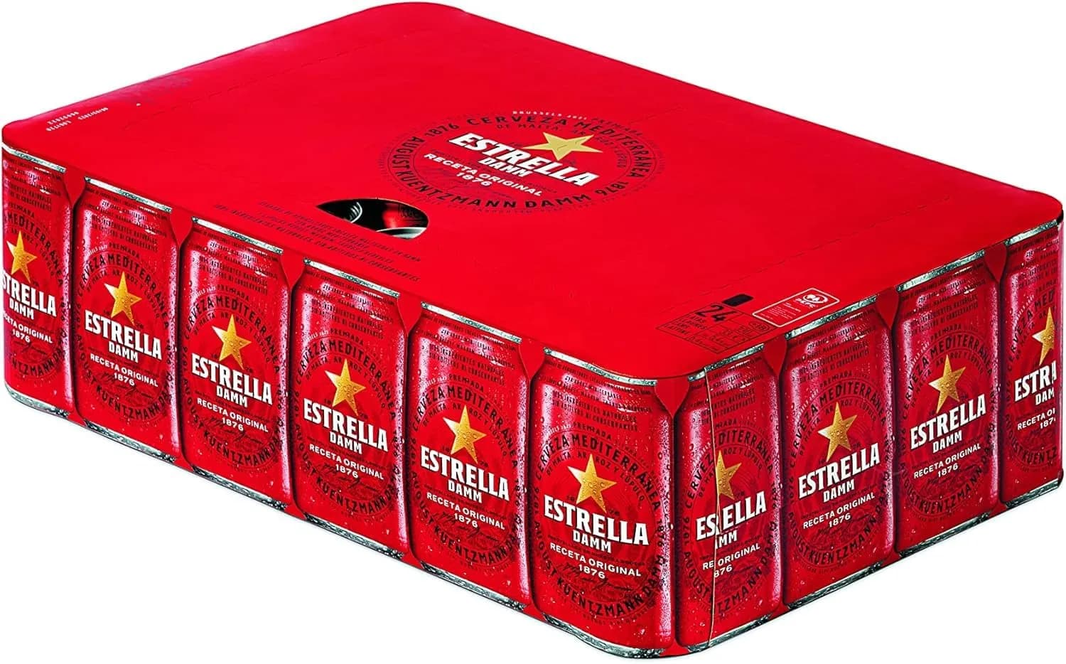 Estrella Damm Cerveza - Caja 24 Latas 330ml (7.92L)