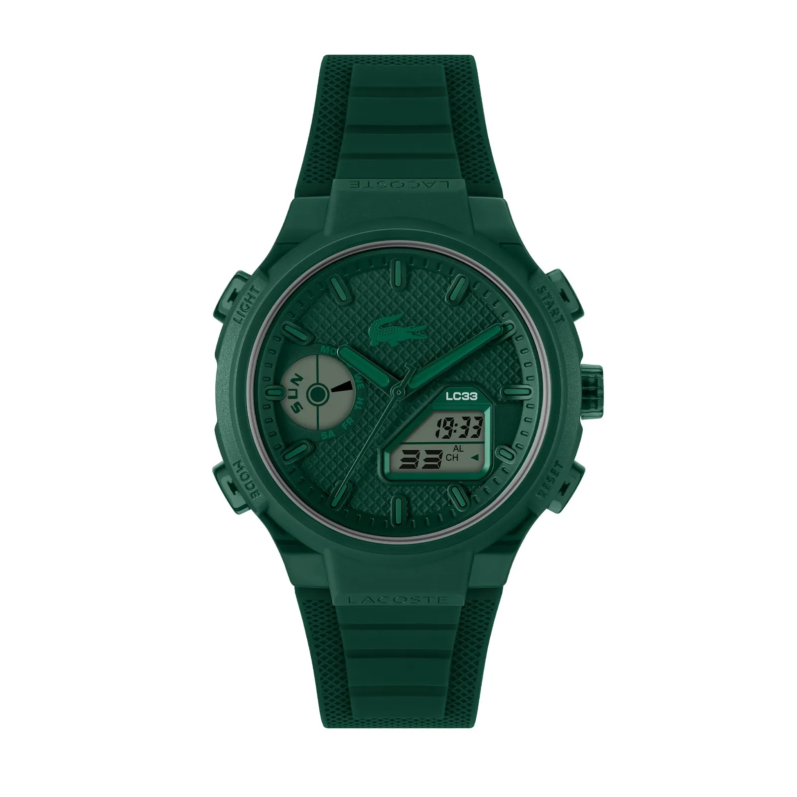Reloj Lacoste LC33 Multifuncional Analógico-Digital Hombre Correa Silicona Verde