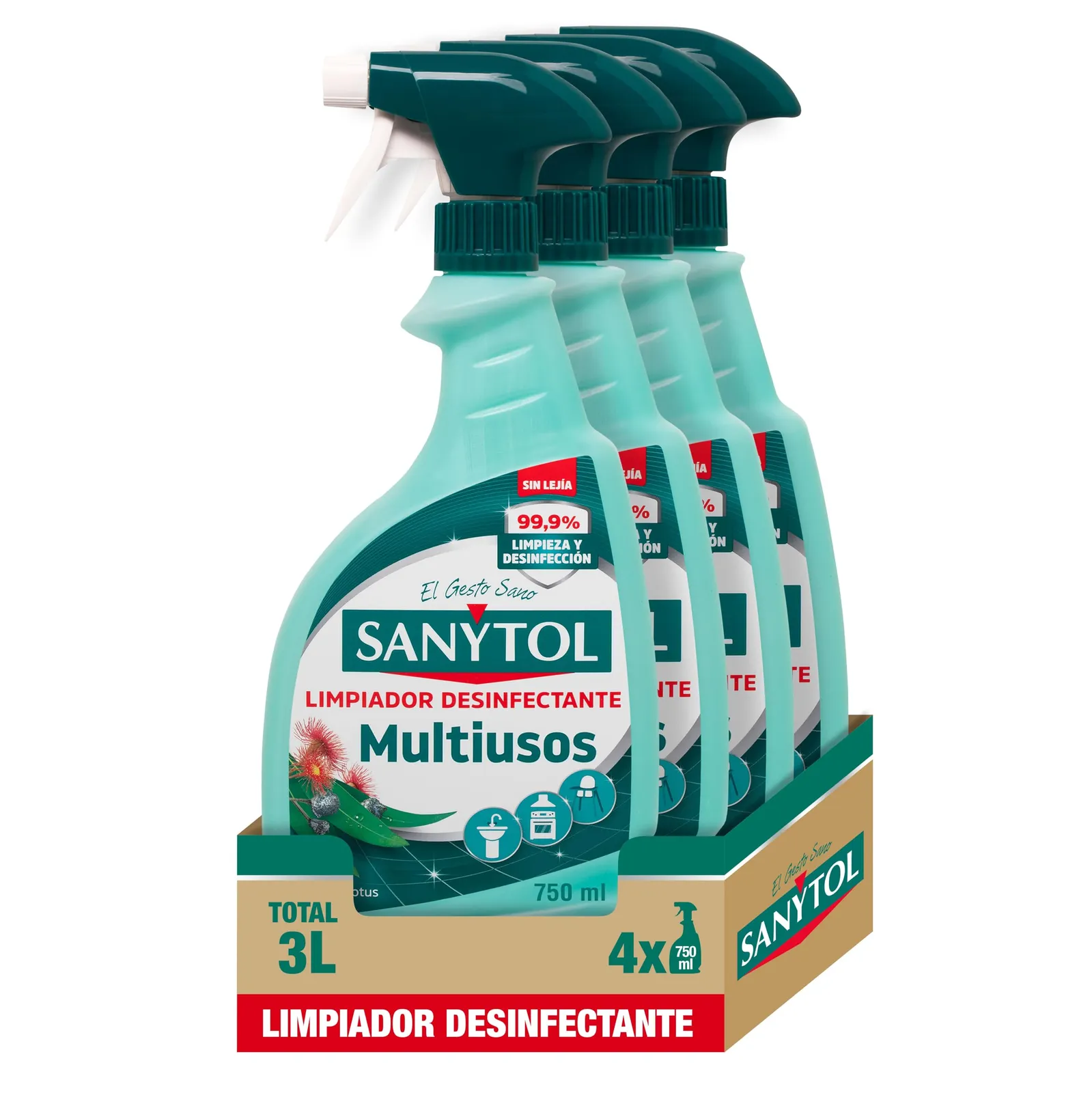 Pack 8x750ml Limpiador Desinfectante Multiusos Sanytol