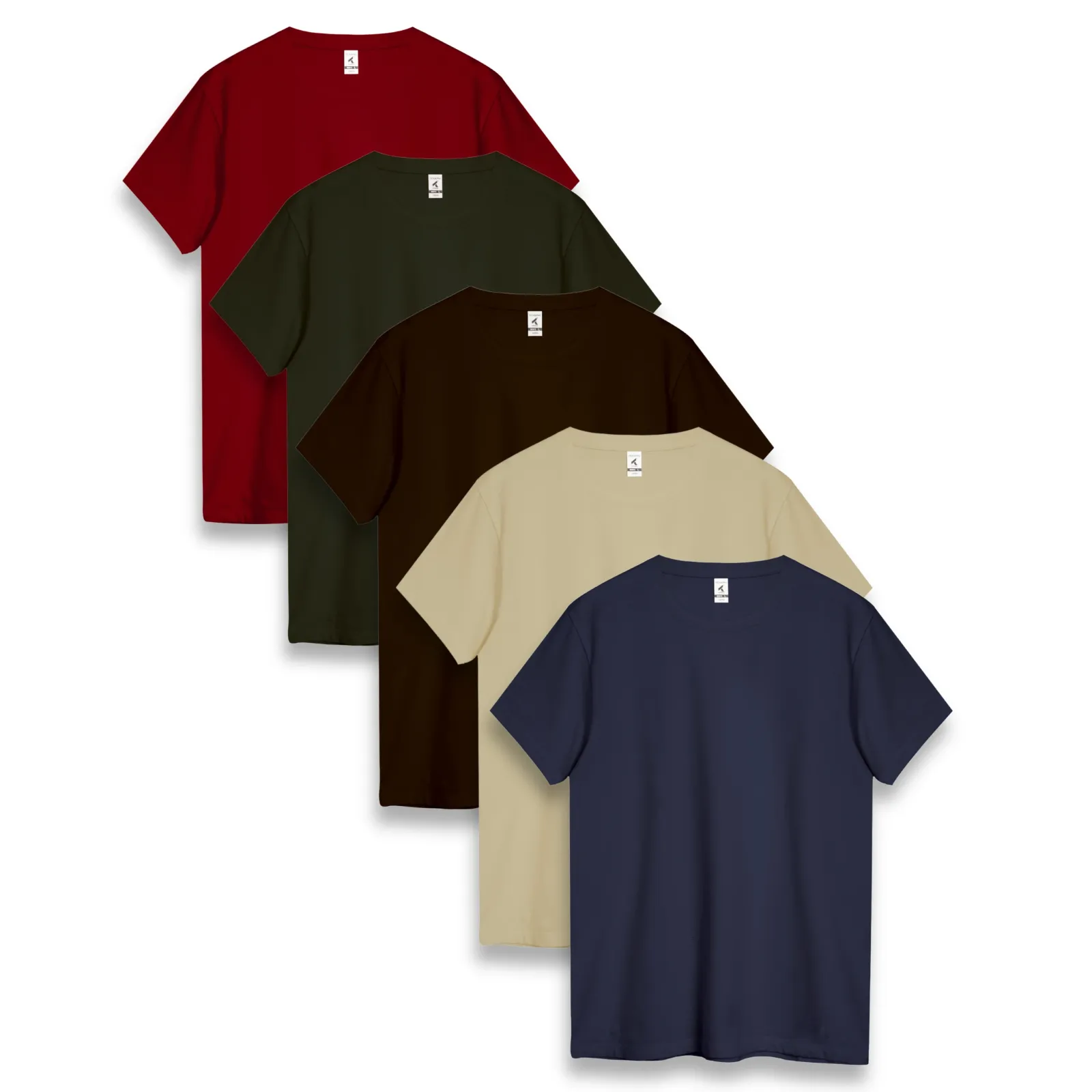 Pack 5 camisetas manga corta multicolor (varias tallas)