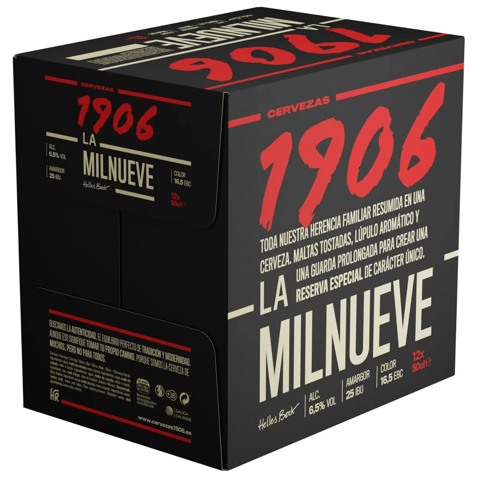 Cerveza 1906 Reserva Especial Lager Extra, Pack 12 Botellas x 50 cl
