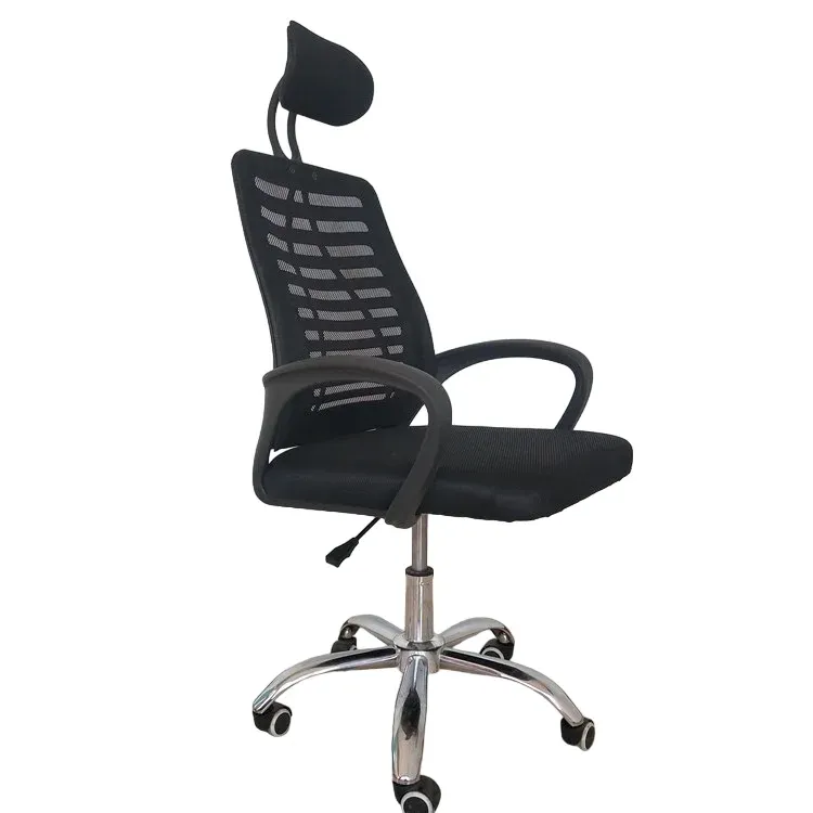 Silla de oficina ergonómica giratoria con soporte lumbar y reposacabezas