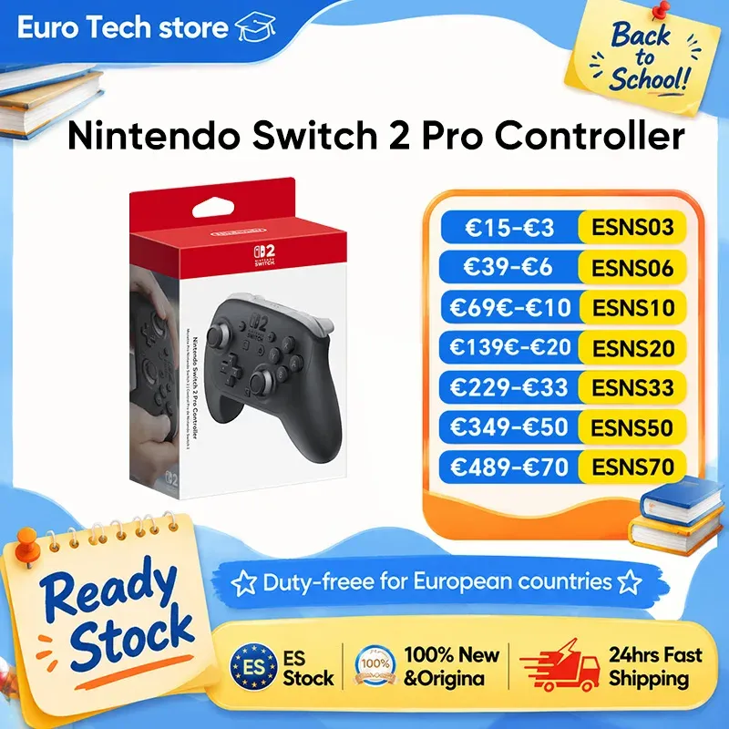 Mando Pro Nintendo Switch 2 con vibración HD y controles de movimiento