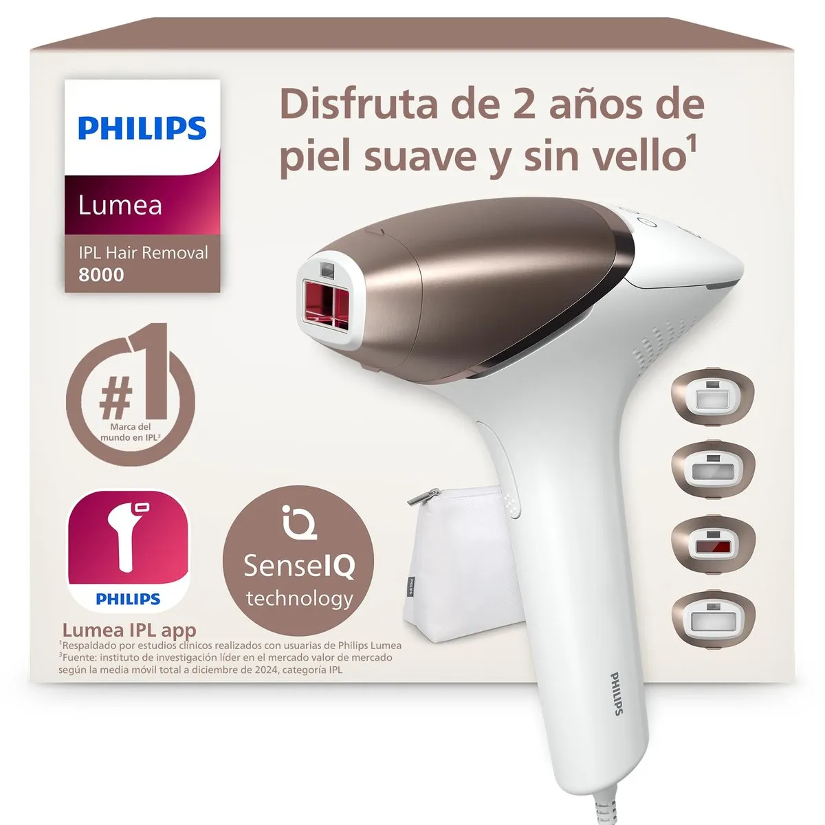 Depiladora IPL Philips Lumea Serie 8000 BRI948/00 (4 cabezales: cuerpo, cara, bikini, axilas)