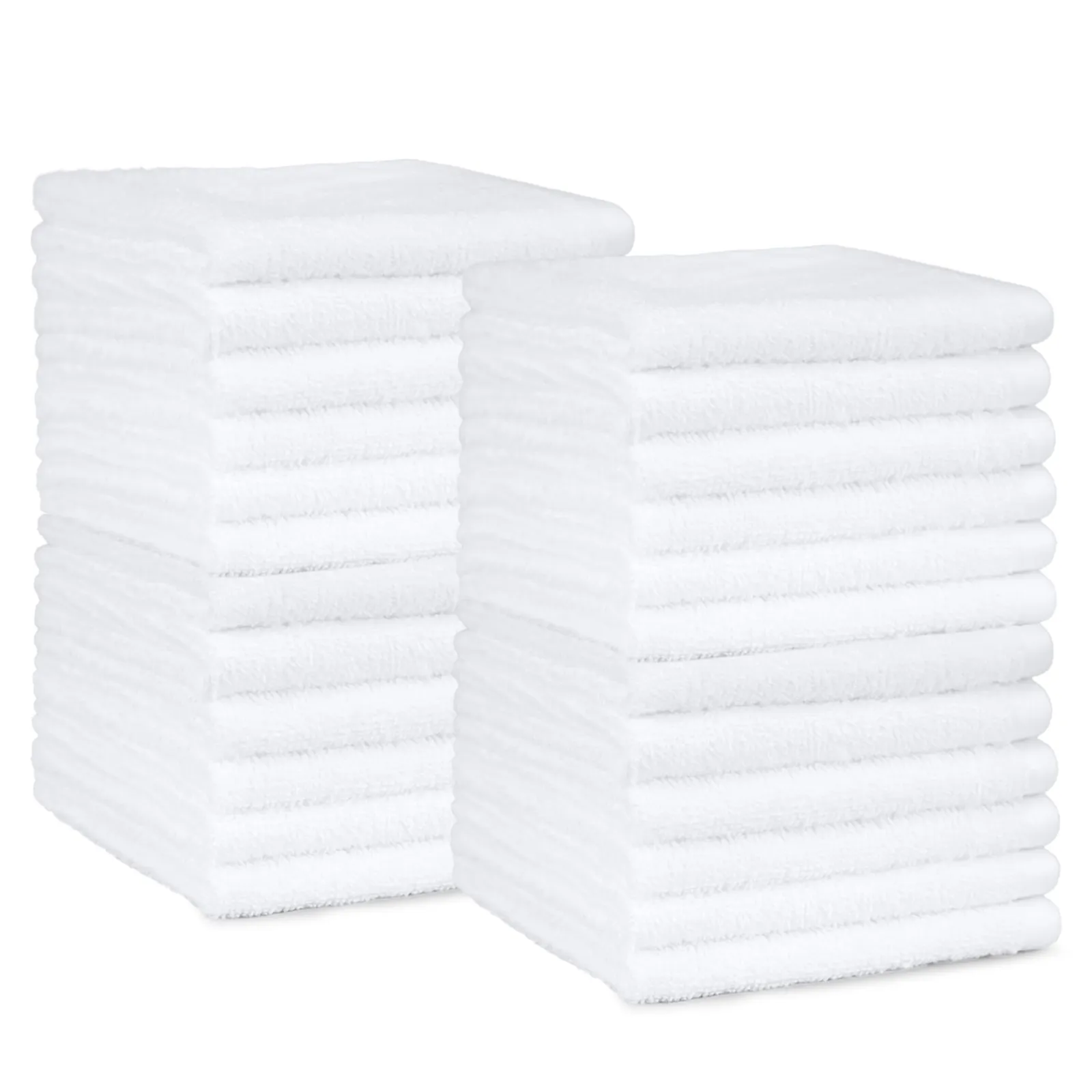 Pack 24 Toallas Lavabo Amazon Basics 30x30cm Algodón Blanco
