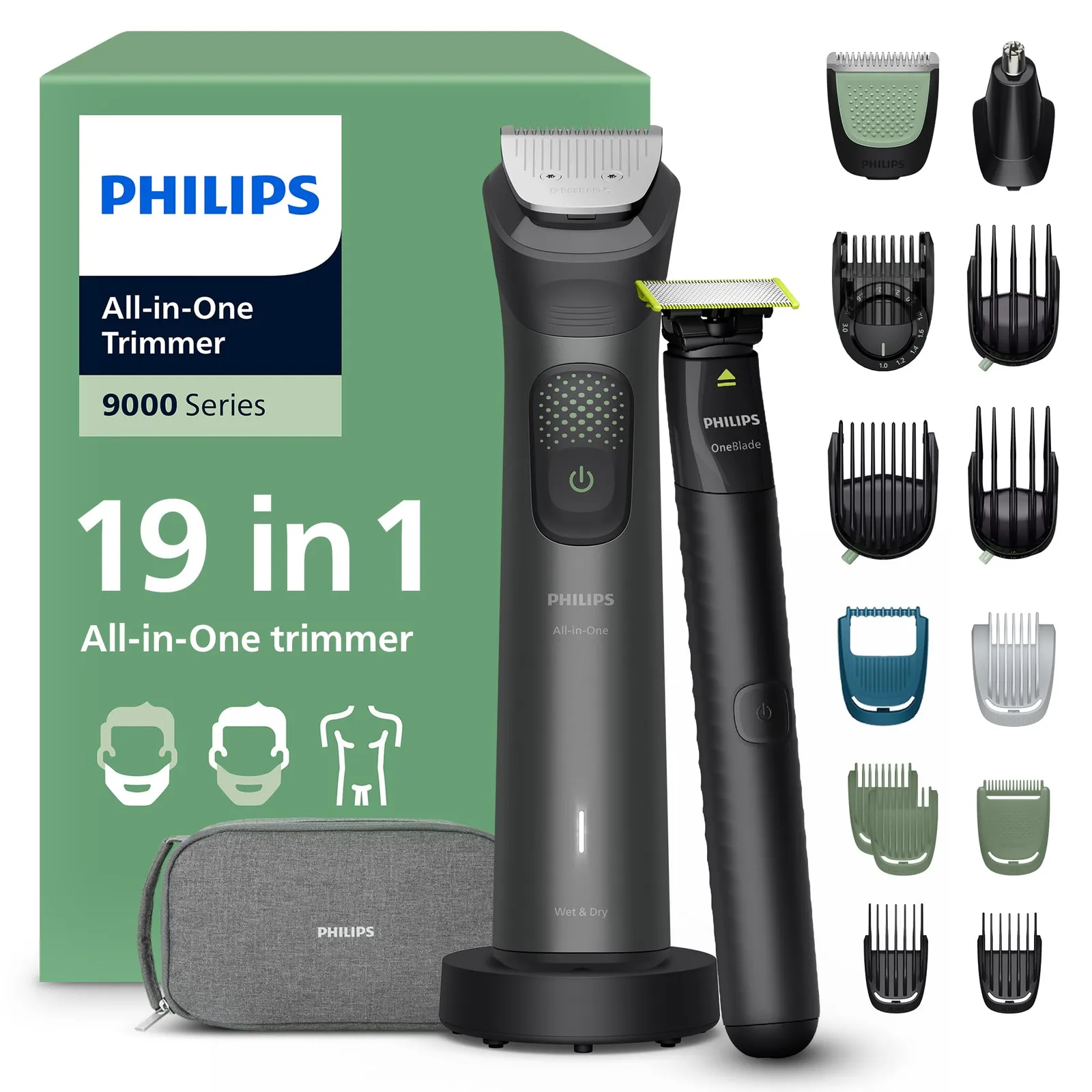 Philips Serie 9000 + OneBlade Kit Cuidado Personal