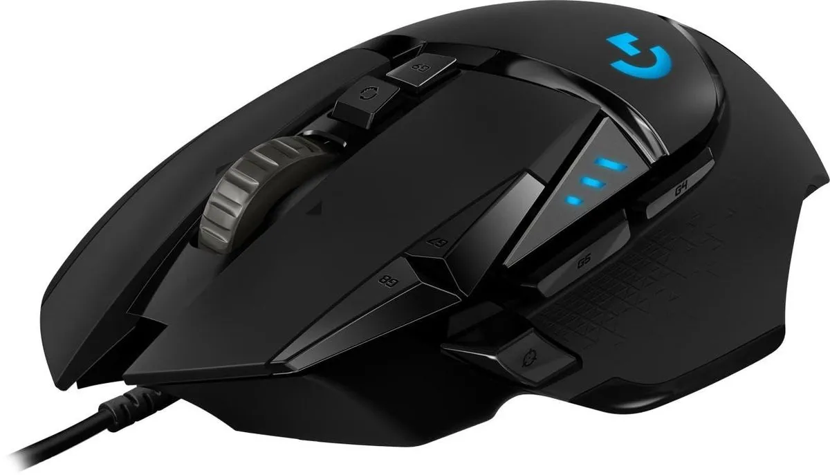 Ratón Gaming Logitech G502 HERO con cable, 25.600 DPI, 11 botones y RGB