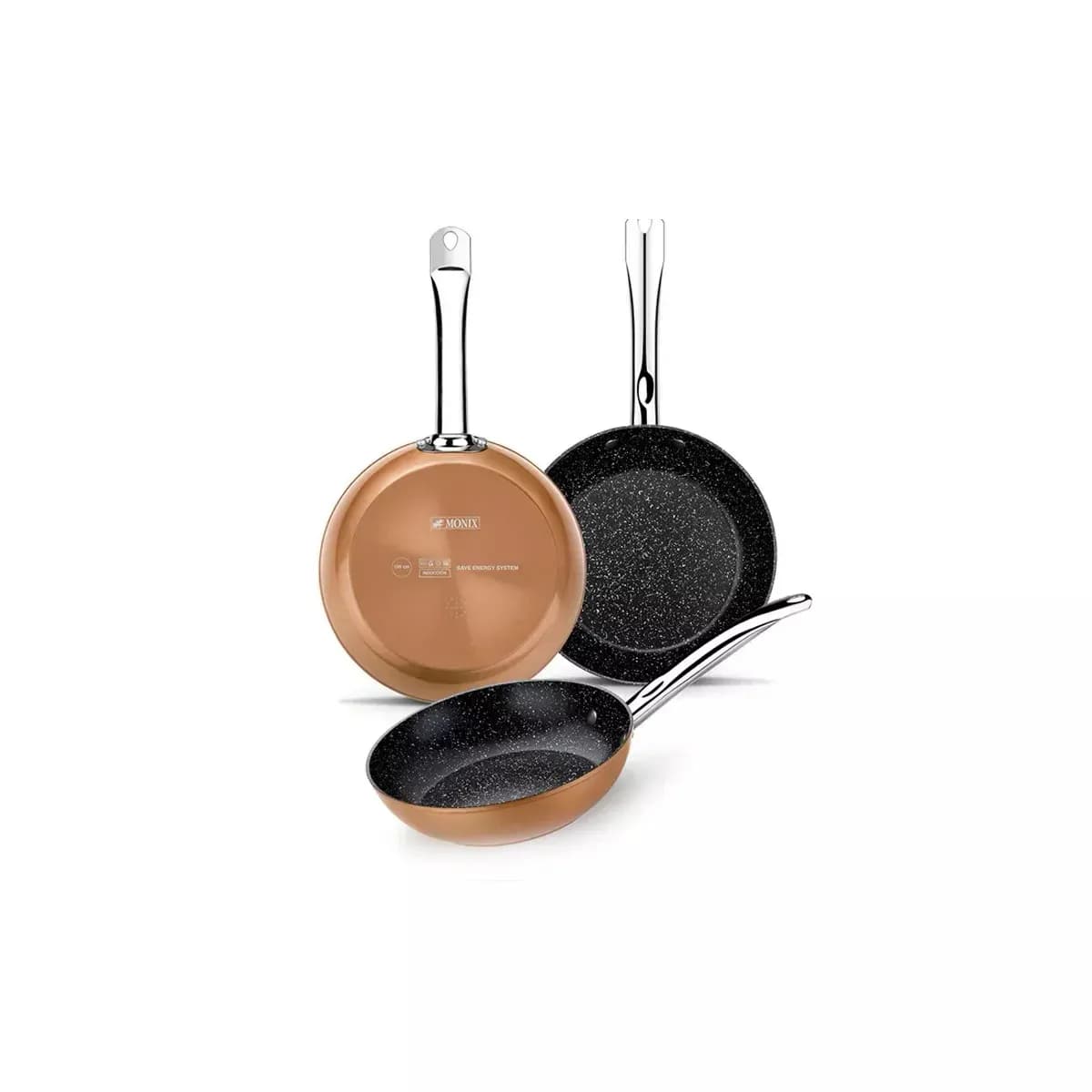 Set 3 Sartenes Monix Copper 18-22-26cm
