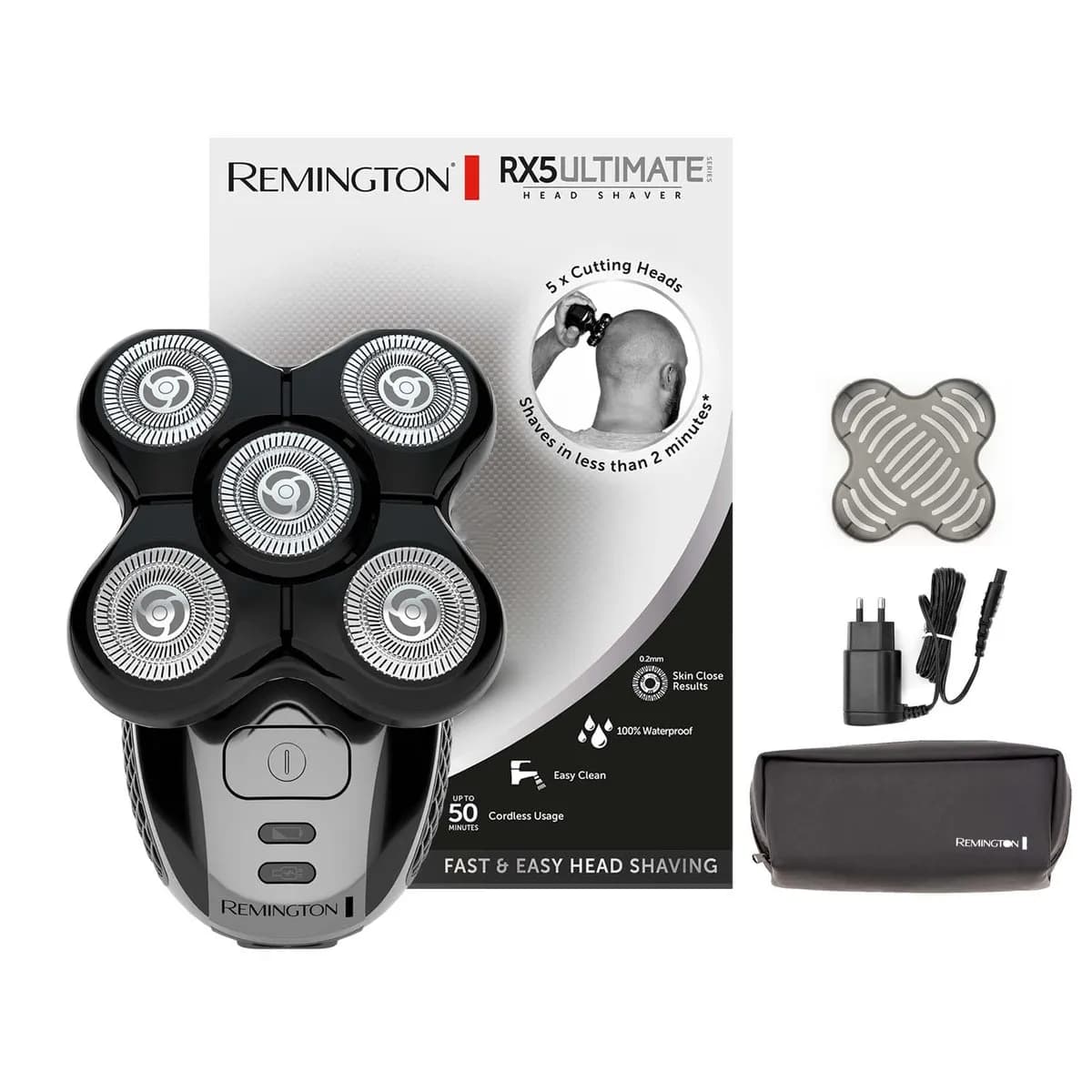 Remington Ultimate Series RX5 XR1501: Afeitadora de 5 cabezales para hombre, 2 min, 0.2mm, IPX7