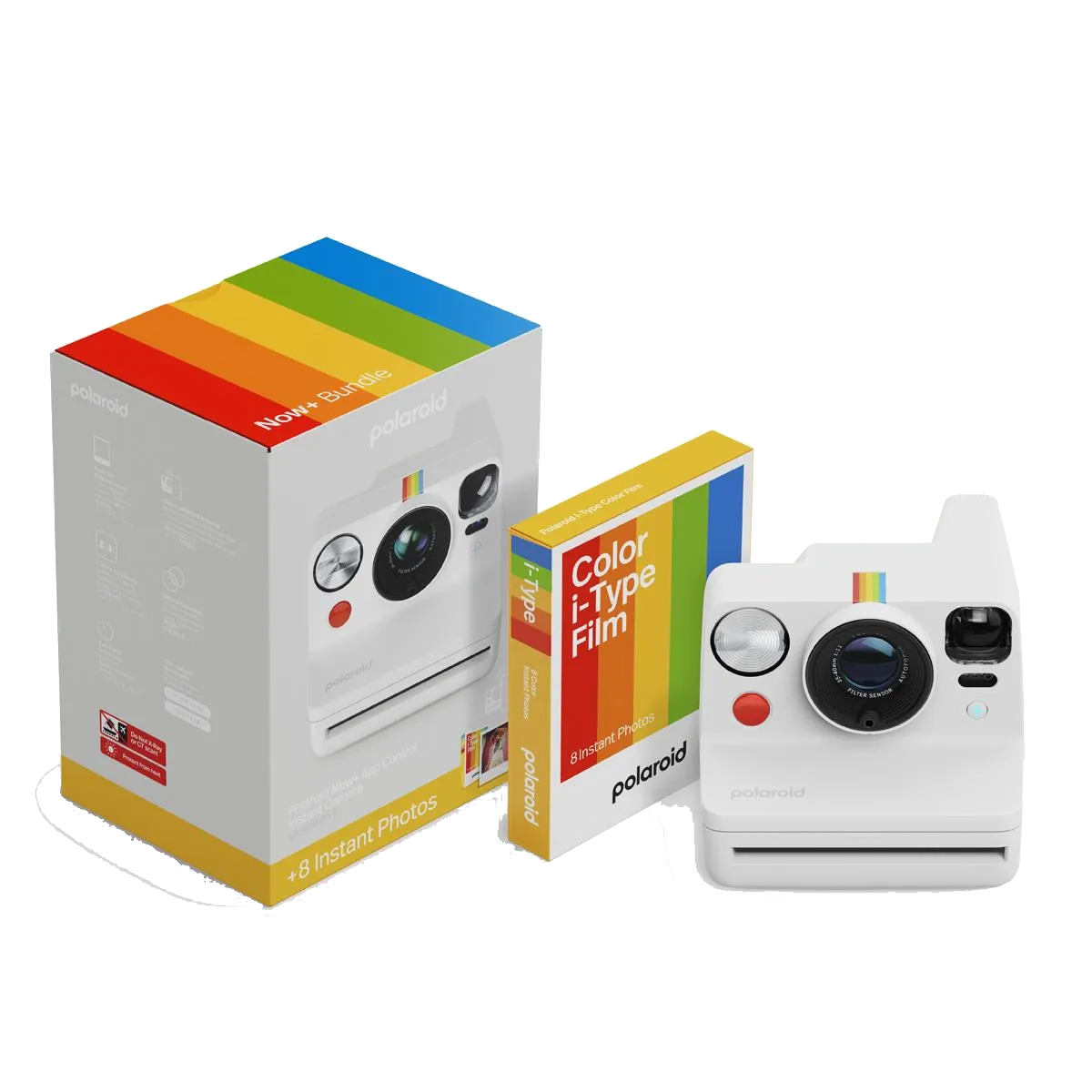 Cámara instantánea Polaroid Now+ Gen 3 + Film i-Type, Bluetooth, Batería recargable, Blanco