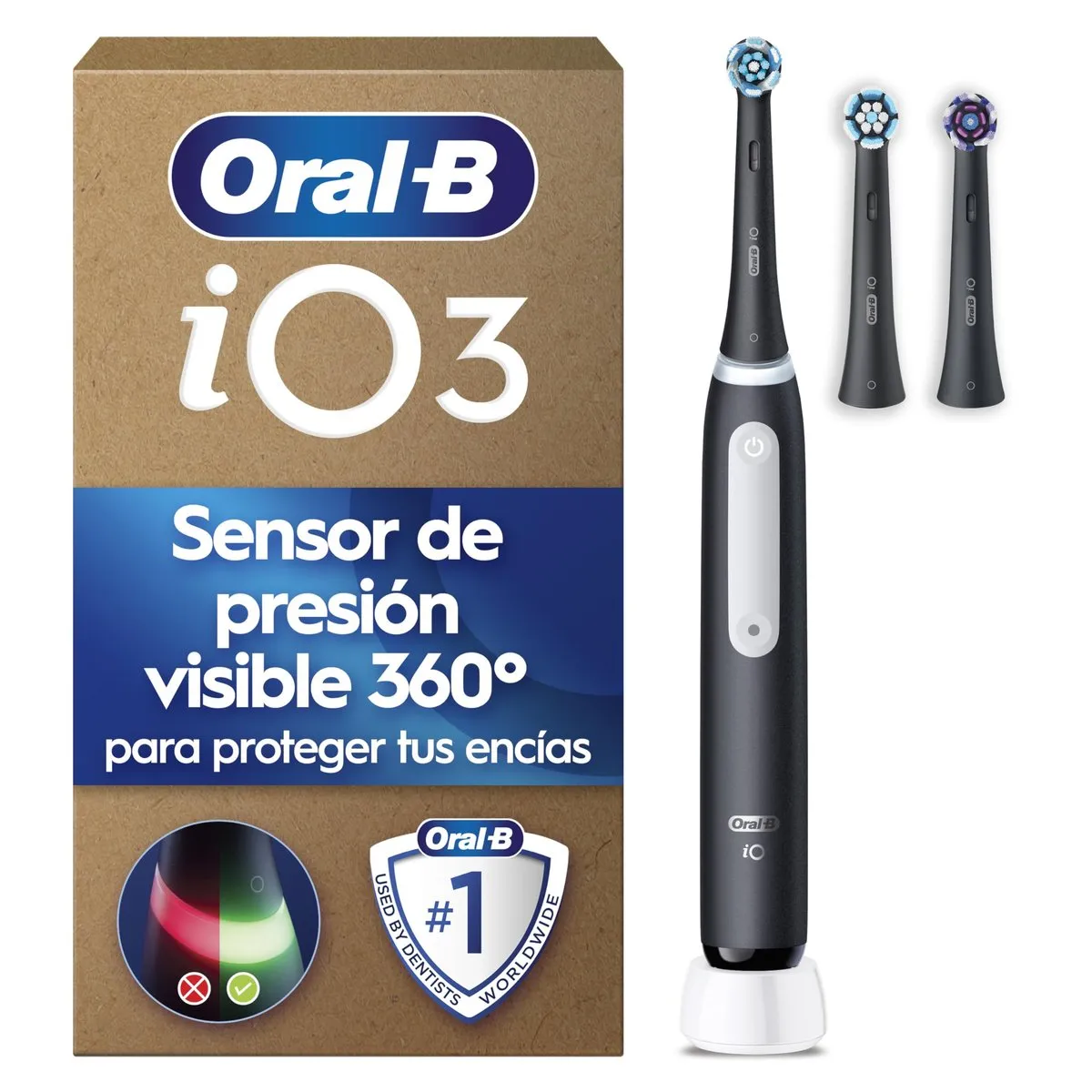 Cepillo Eléctrico Oral-B iO 3 Negro con 3 Cabezales