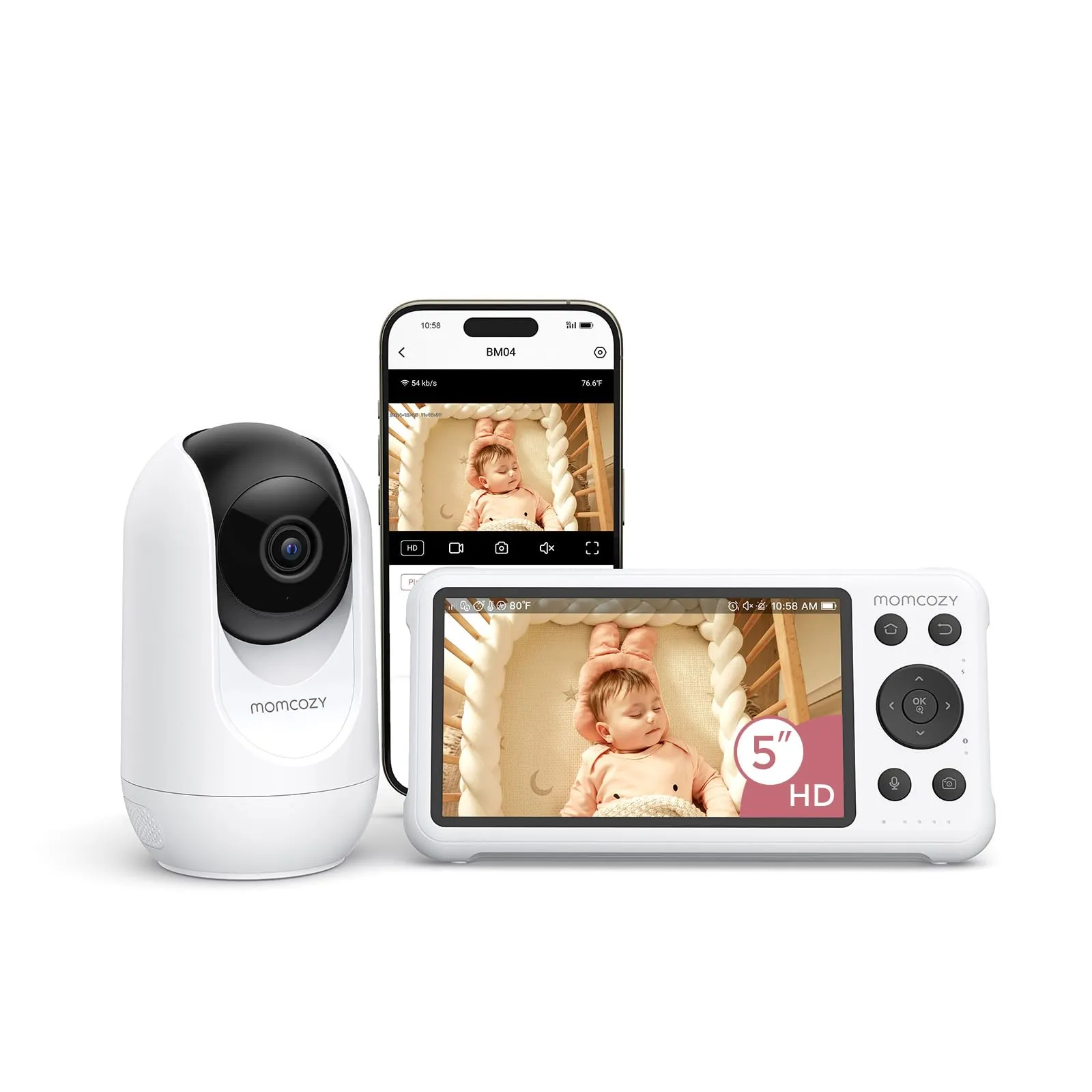 Momcozy BM04 Vigilabebés WiFi Pantalla 5"