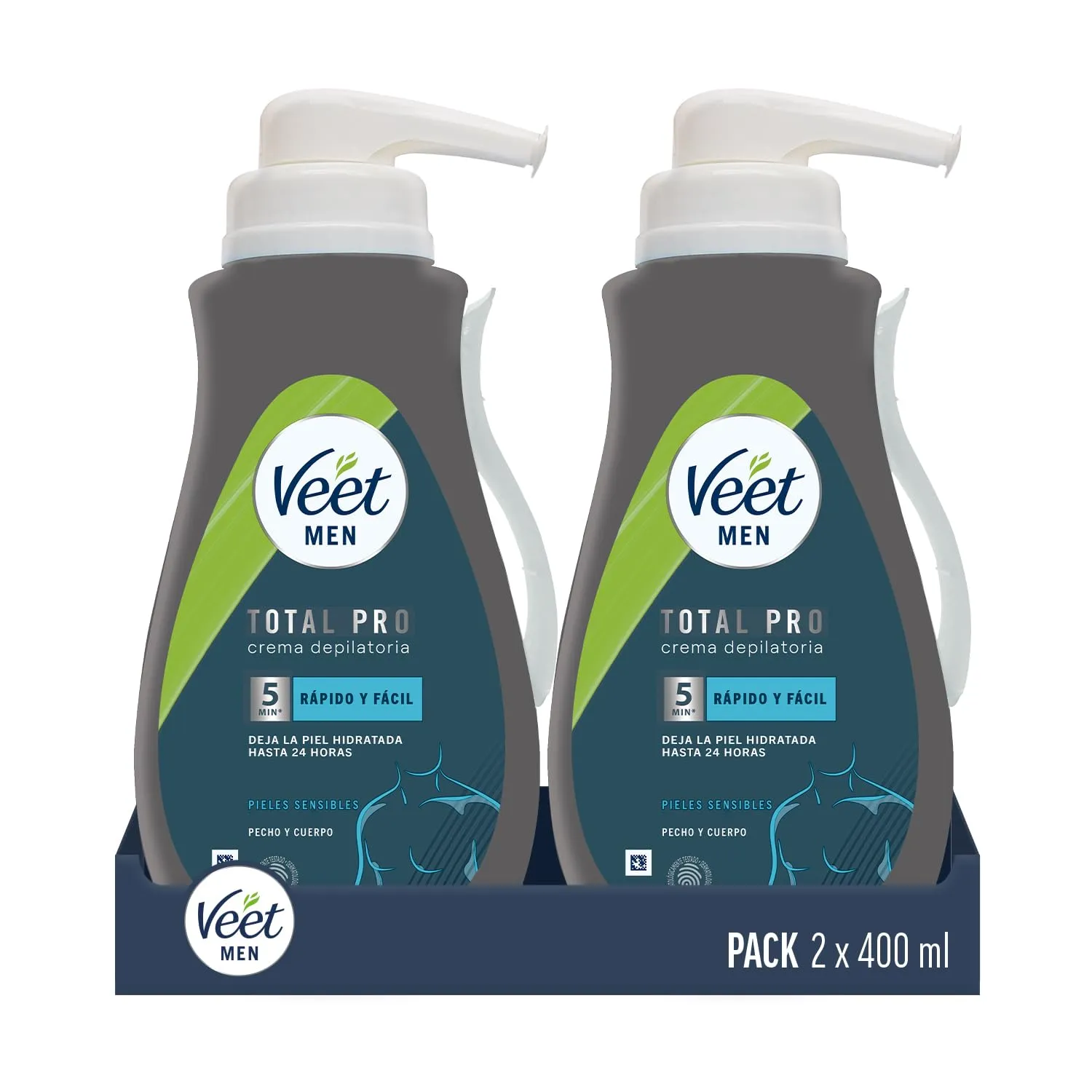 Veet Men Crema Depilatoria Masculina 400ml (2 uds) Pieles Sensibles