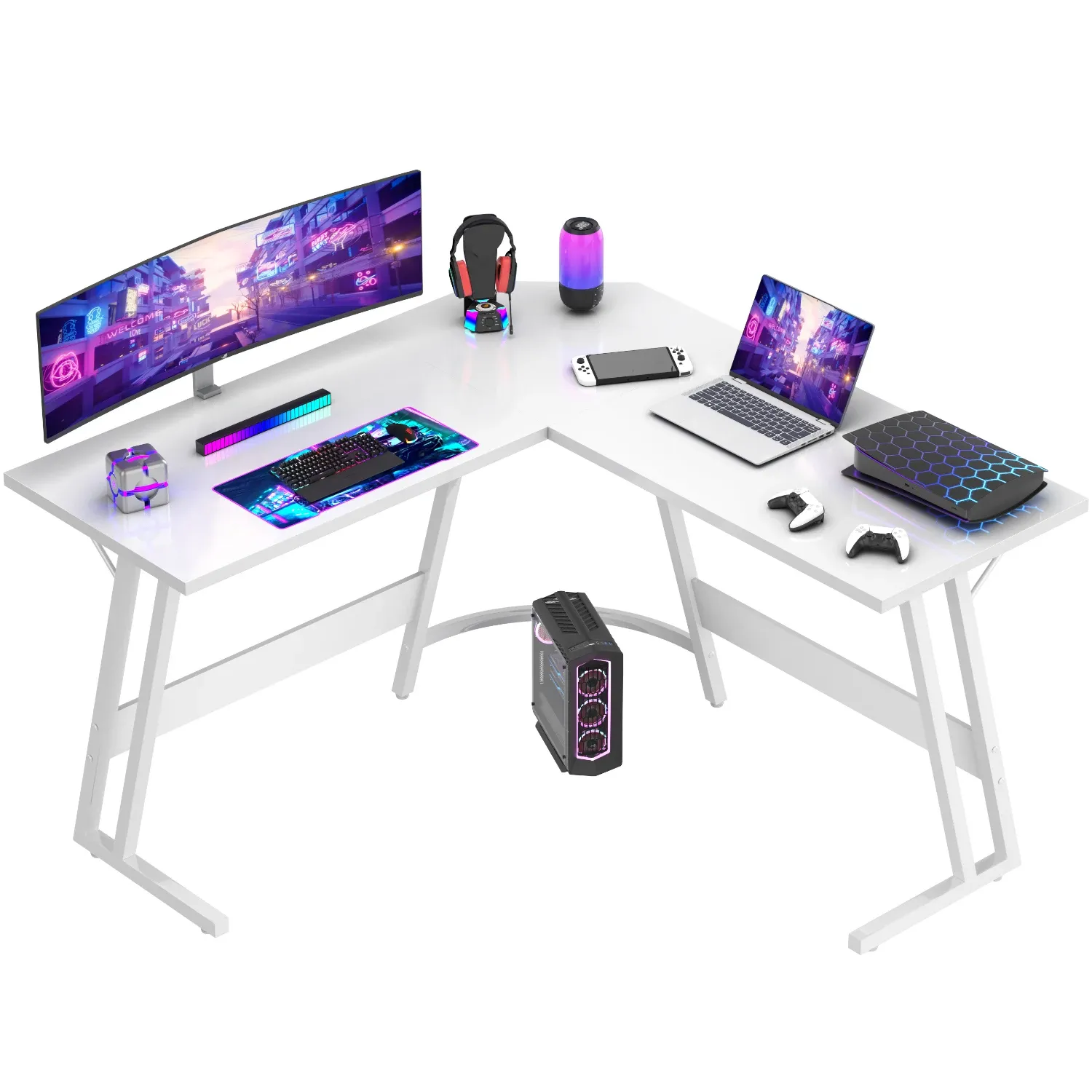 Escritorio gaming esquinero Devoko en forma de L, 130x130cm