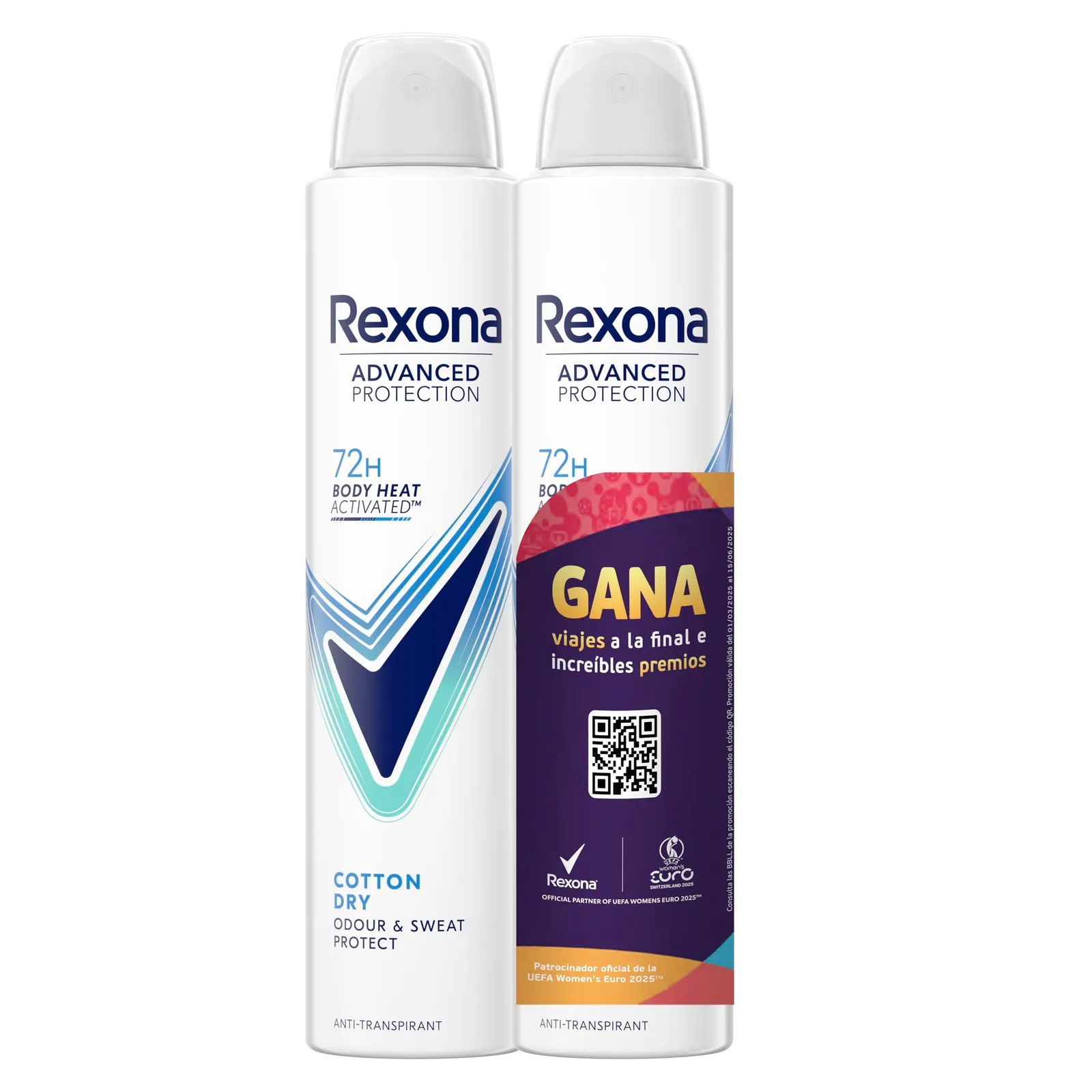 Pack 6 Desodorantes Rexona Cotton Dry para Mujer 200 ml