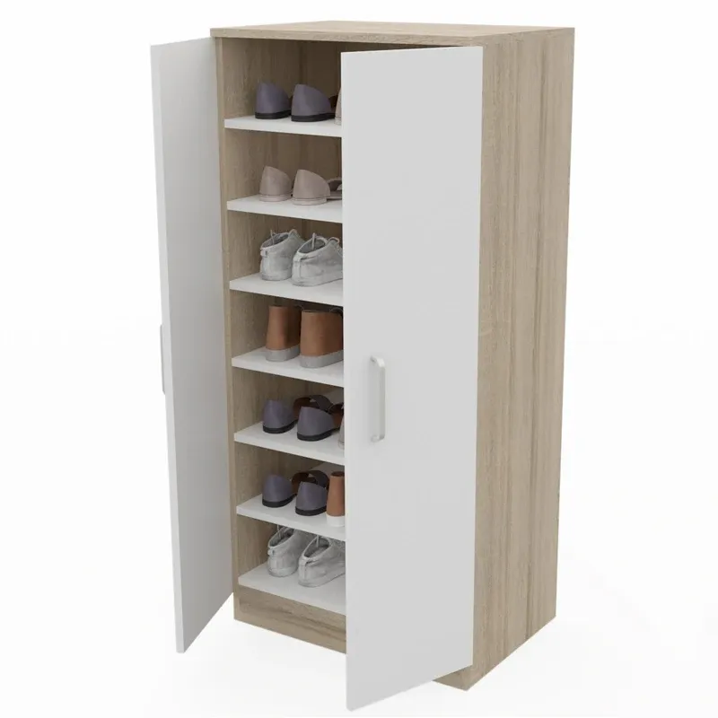 Armario zapatero 2 puertas color roble