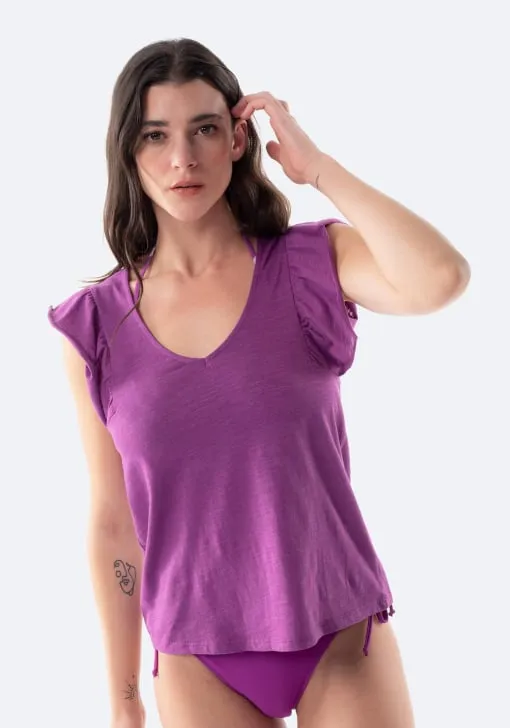 Camiseta de mujer TEX manga corta con volantes (varias tallas)