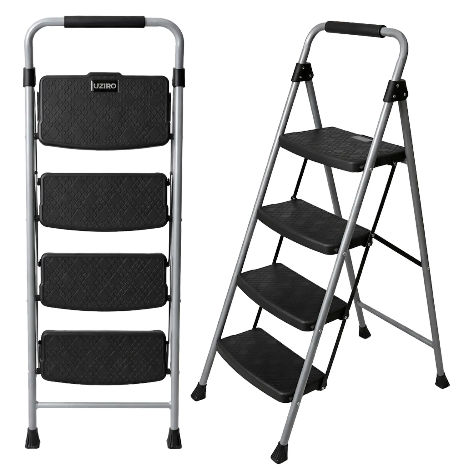 Escalera Plegable UZIRO de 4 Peldaños para Hogar