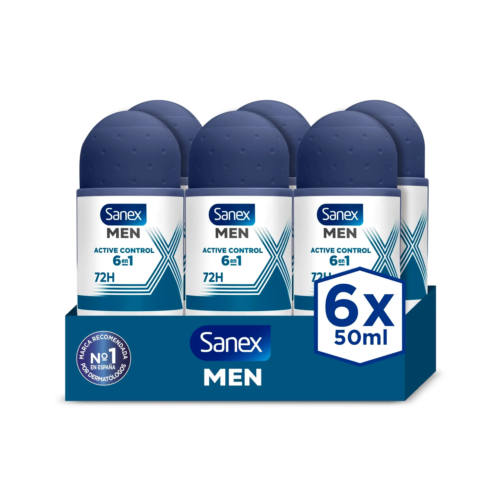 6x 50ml Sanex Men Active Control Desodorante Roll-On (Protección 48H)