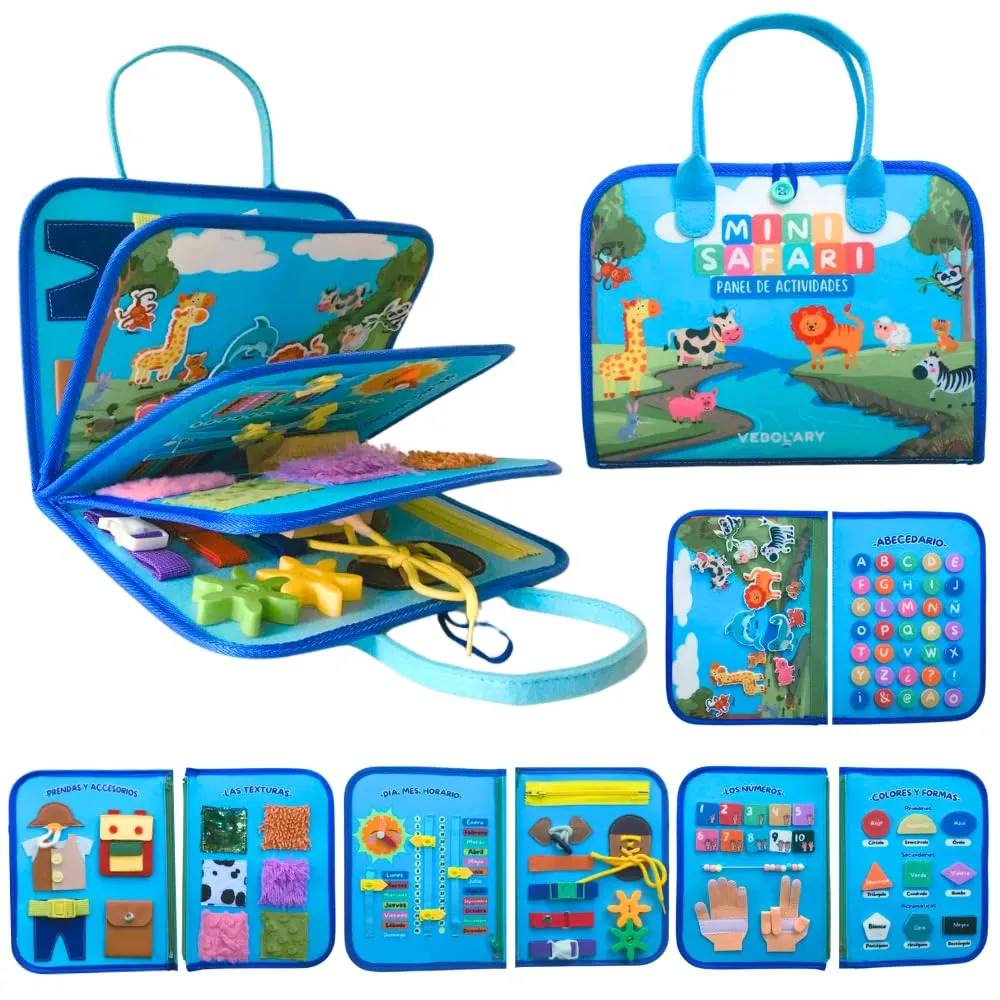 Libro de actividades Montessori Busy Board en español para 3-5 años