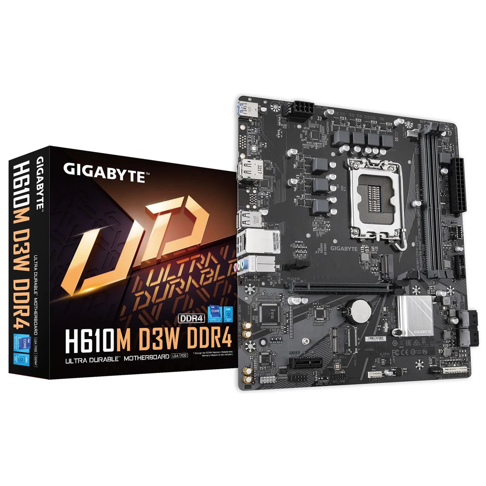 Placa base GIGABYTE H610M D3W DDR4 para procesadores Intel 12ª, 13ª y 14ª Gen