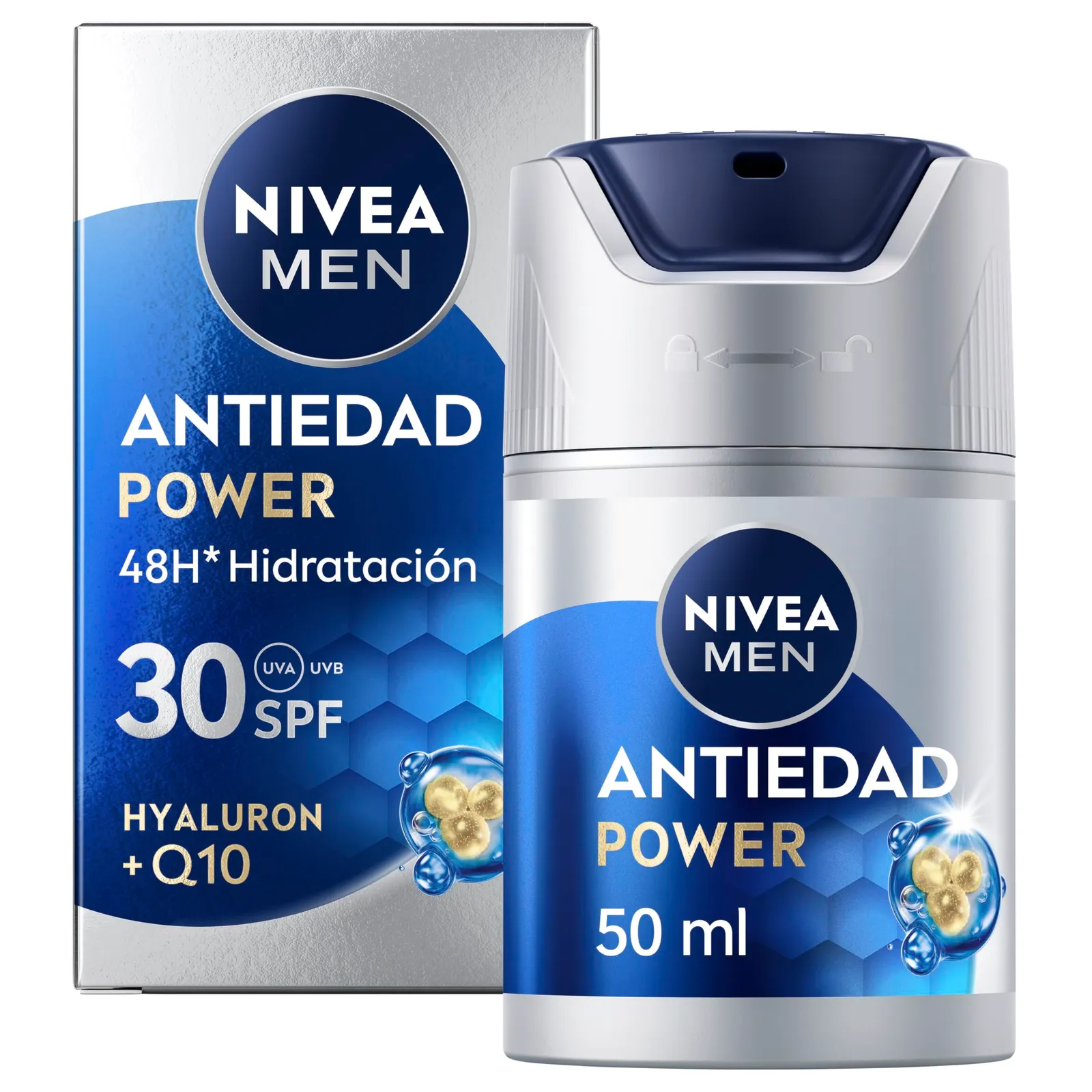 Pack 2 Nivea Men Hyaluron FPS 30: Crema Facial Antiedad 50 ml