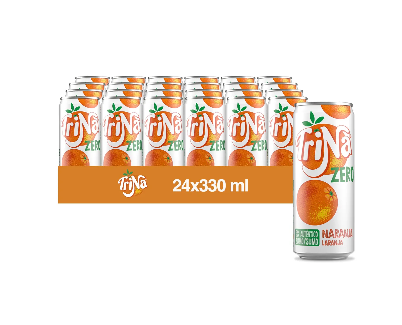 Pack 24 latas Trina Naranja Zero 33cl