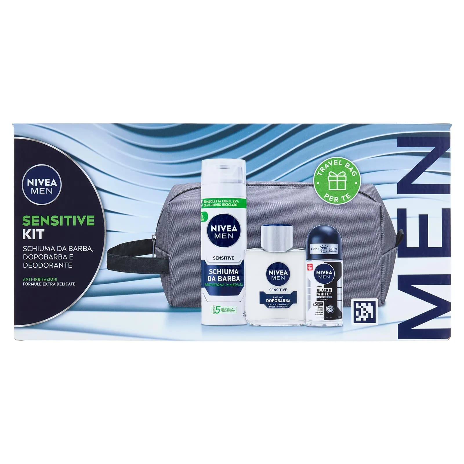 Pack 3 Nivea Men Sensitive: Espuma, Bálsamo y Desodorante + Neceser