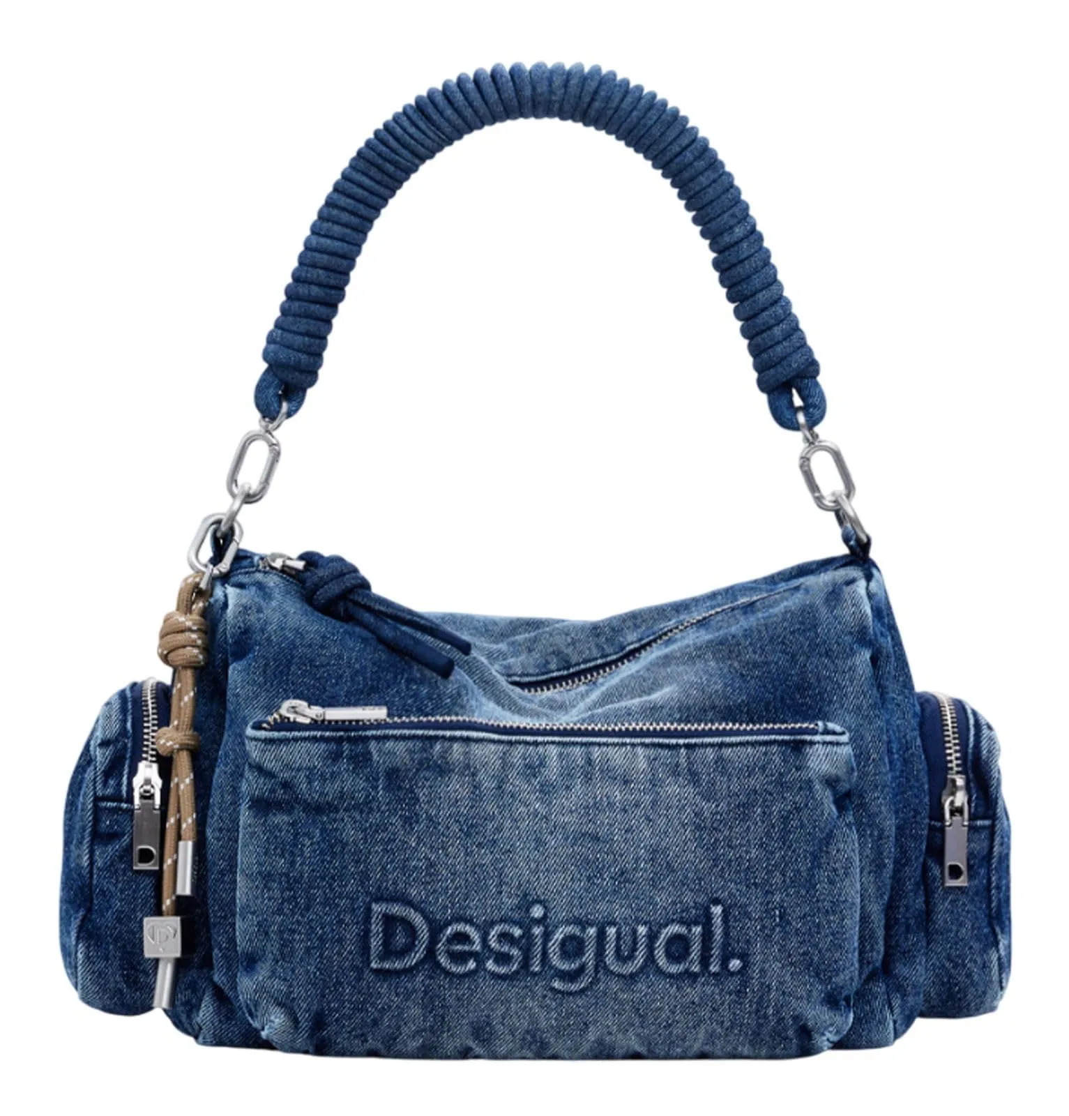 Bolso de Mano Desigual Half Logo Denim para Mujer