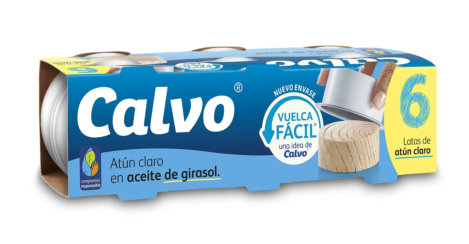 Calvo Atún Claro en Aceite de Girasol Pack 6 x 65g